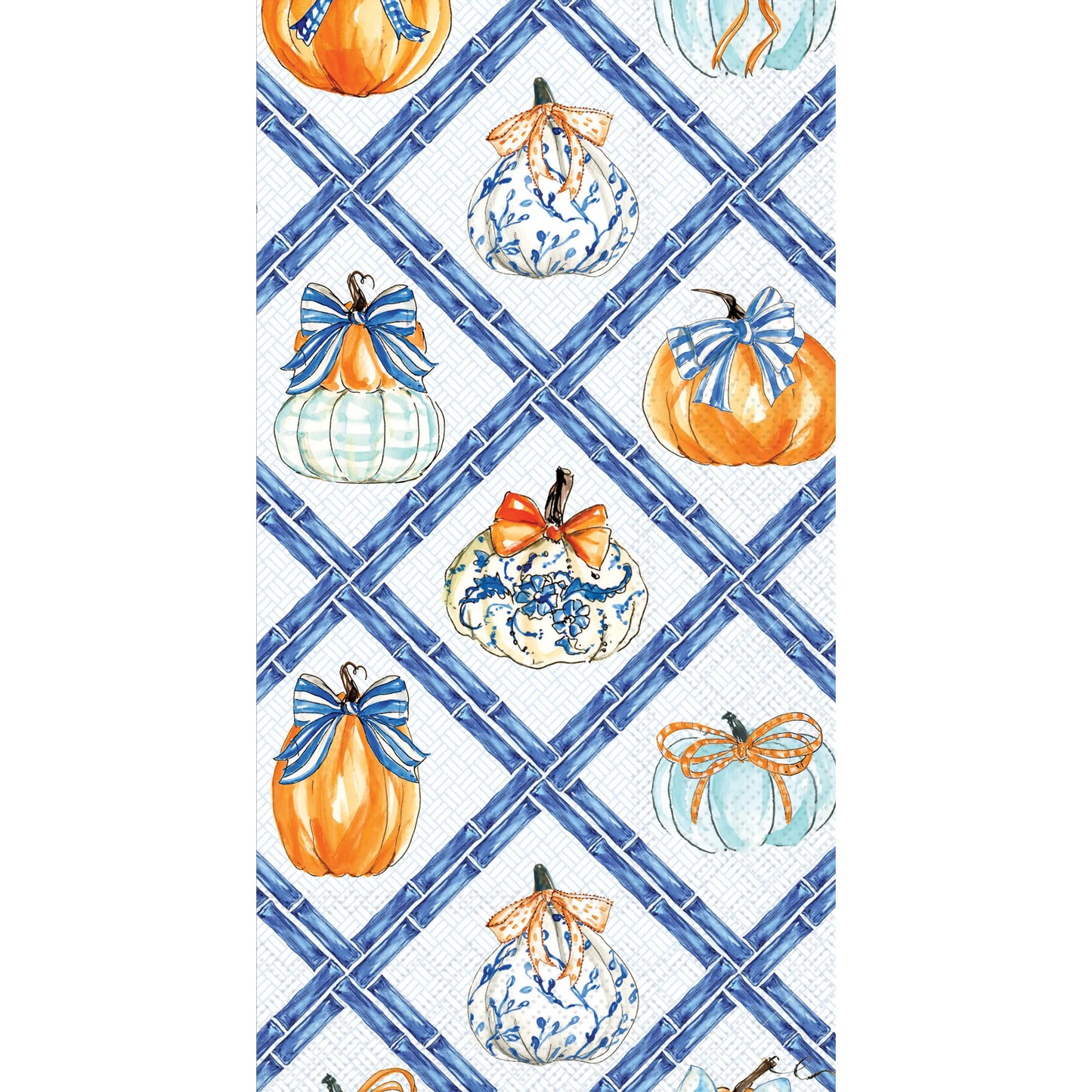 Chinoiserie Pumpkin Topiary Paper Guest Towels 16 Ct Fall