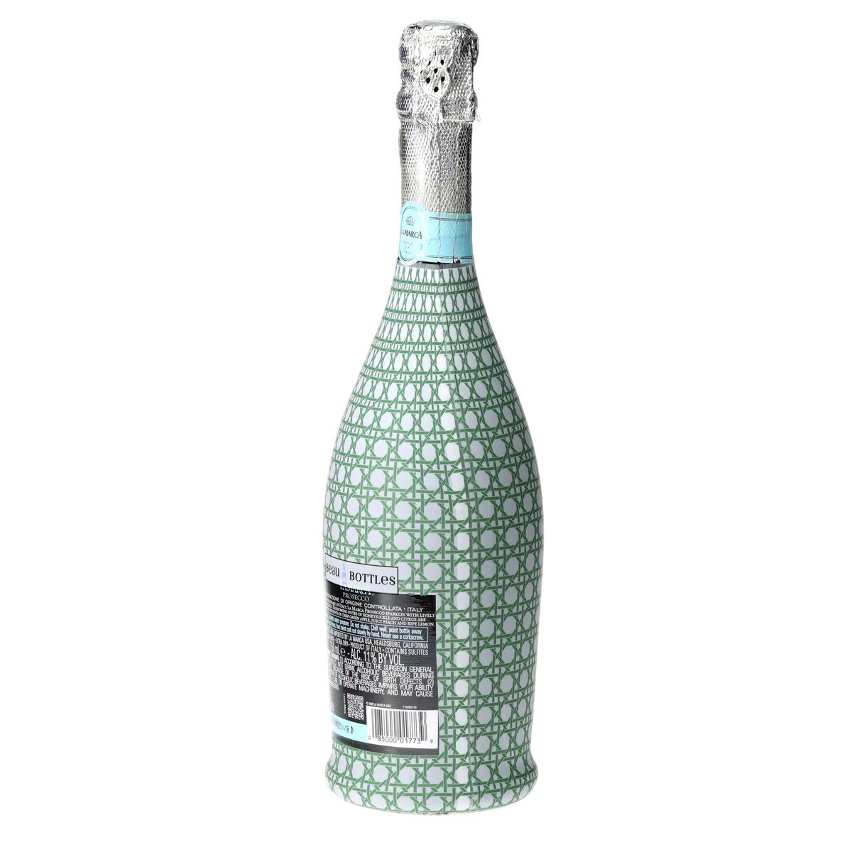 Sage & White Cane Prosecco Bottle Wrap