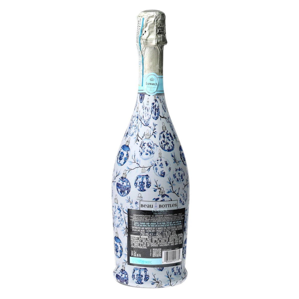 Limited Edition Blue Ornaments Prosecco Bottle Wrap