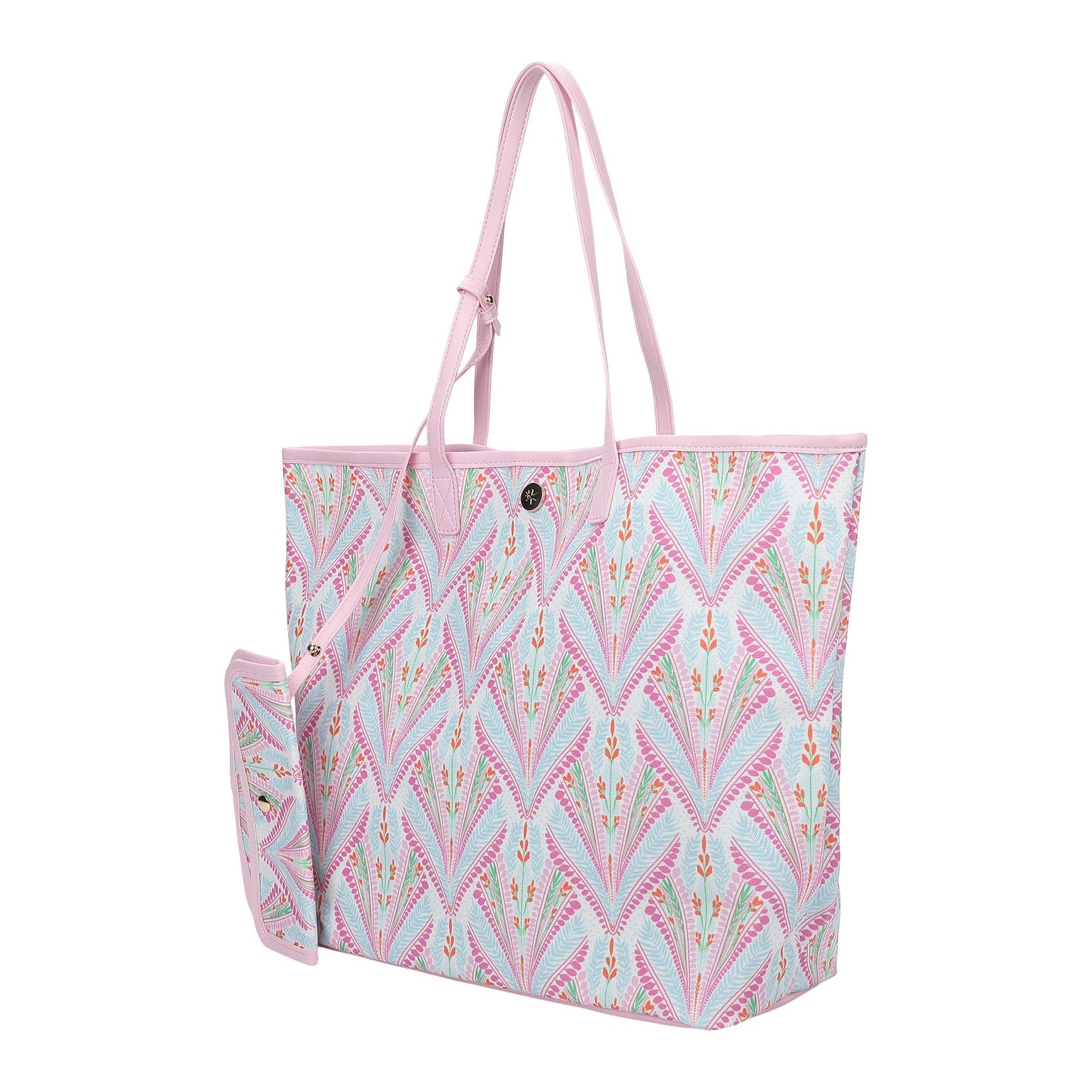 Petals & Plumes Oversized Tote with Wallet