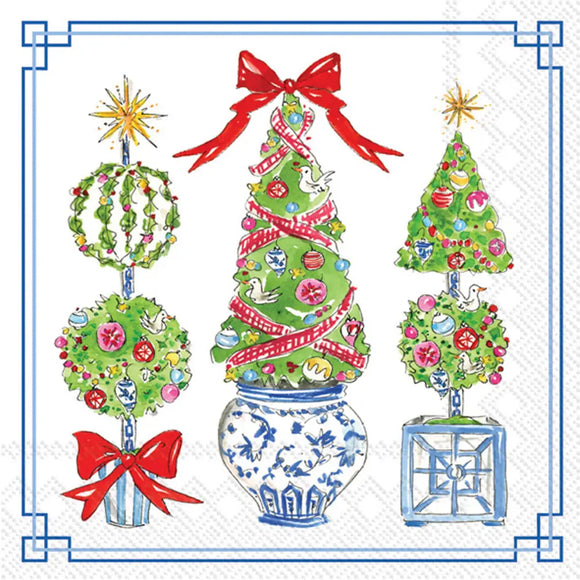 Lunch Napkins 20 Count Bright Topiary Trees