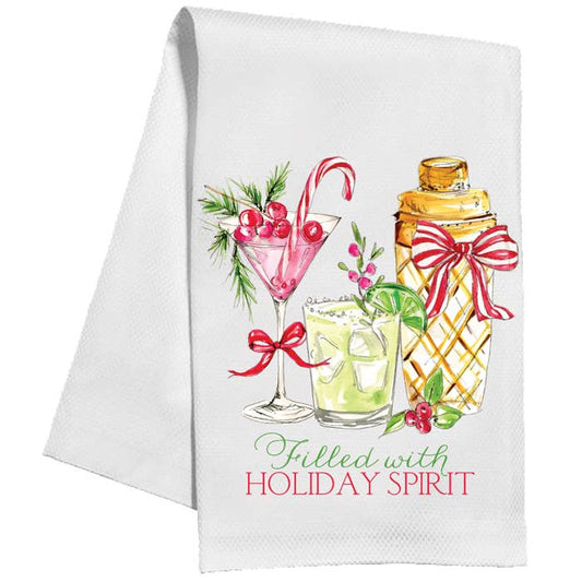 Filled With Holiday Spirit Cocktails & Shaker Kitchen Towel