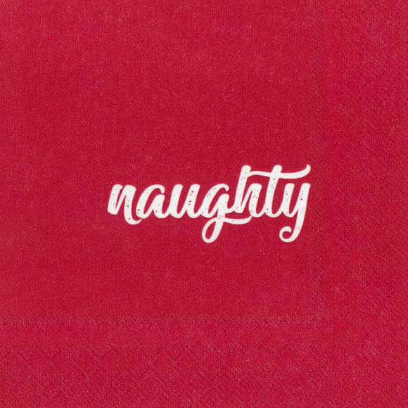 Cocktail Napkins Pack of 20 Napkins Naughty and Nice
