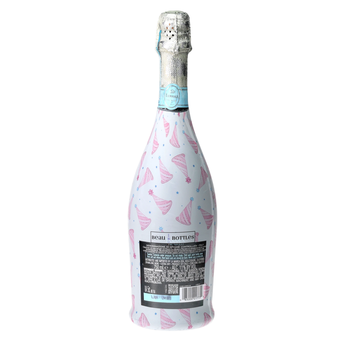 Pastel Birthday Party Hats Prosecco Bottle Wrap