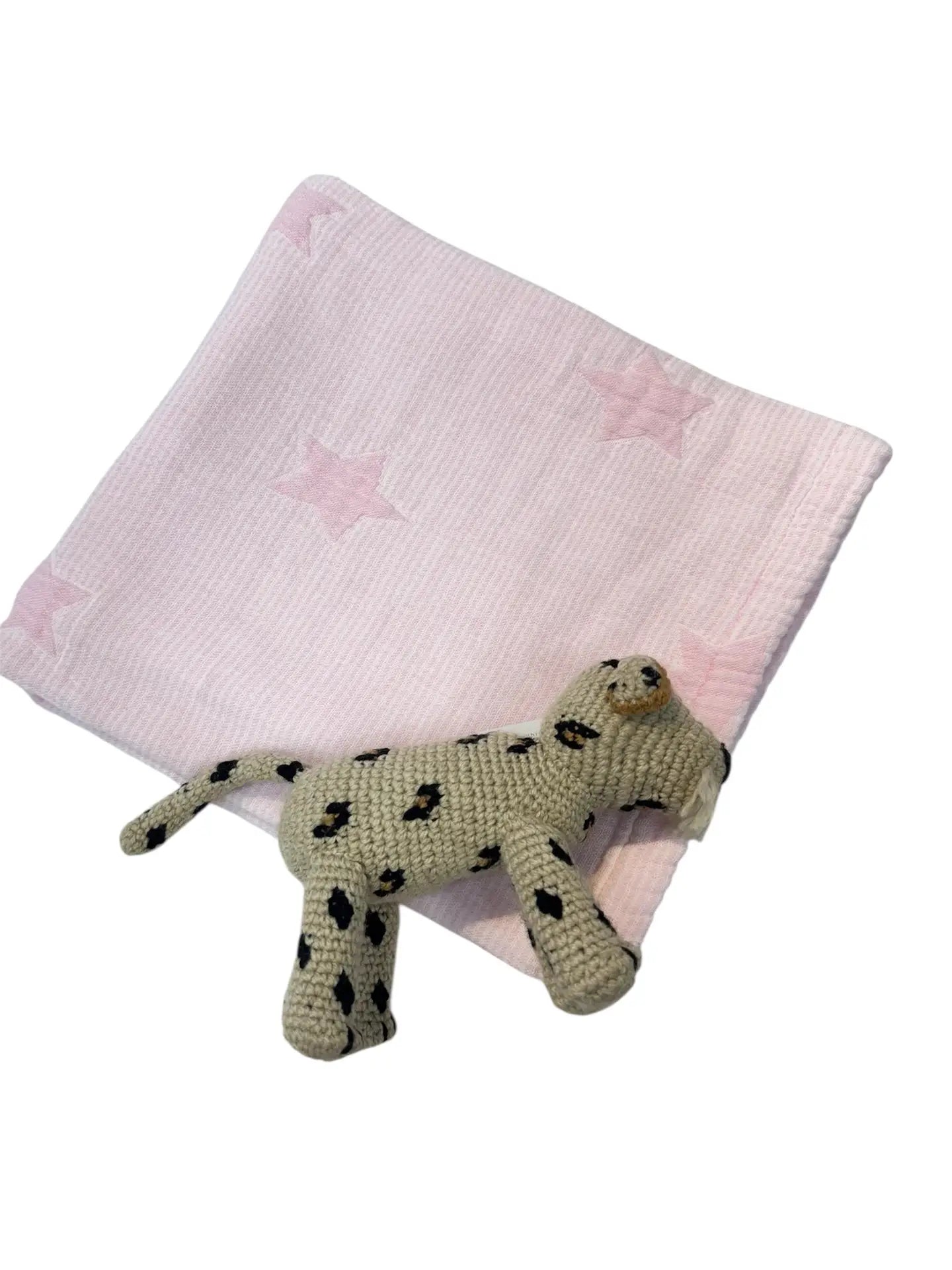 seersucker with stars baby blanket w/ monogram