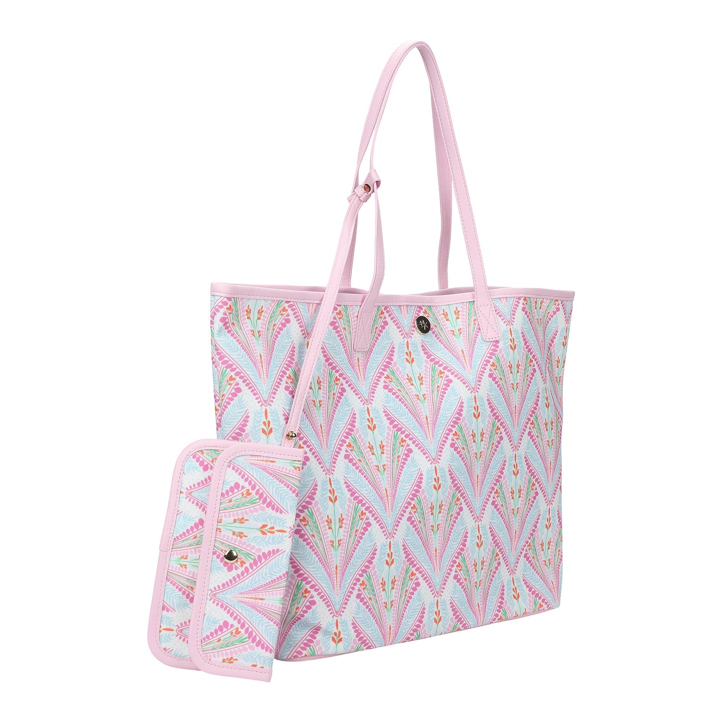 Petals & Plumes Oversized Tote with Wallet