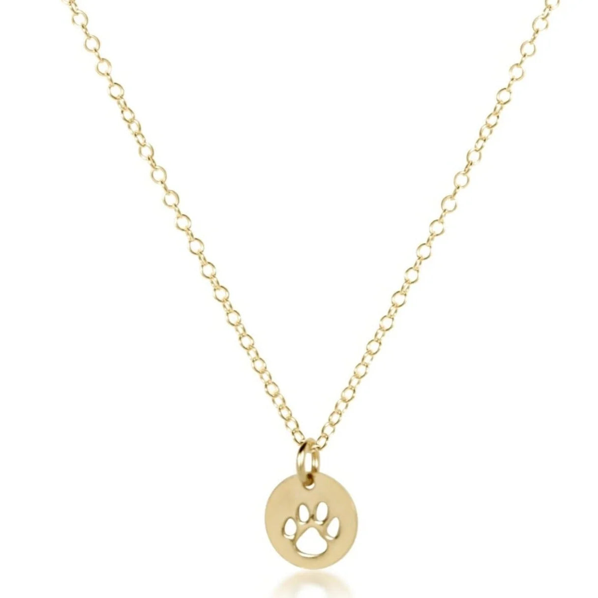 egirl 14" necklace - Gold Paw Print Small gold disc