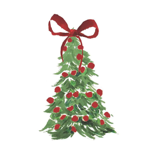 Paper Cocktail Napkins 20 Ct Christmas Tree Bow