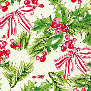 Guest Towels 20ct Pink Holly Bows Christmas