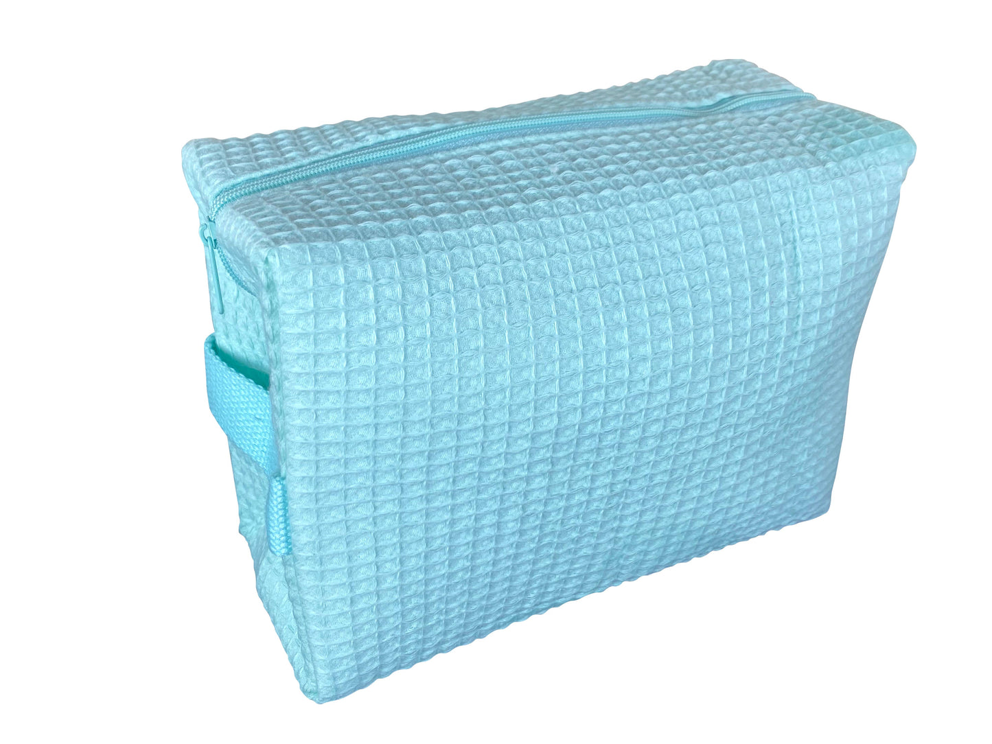 Cotton Waffle Cosmetic Bag w/ monogram - CHS