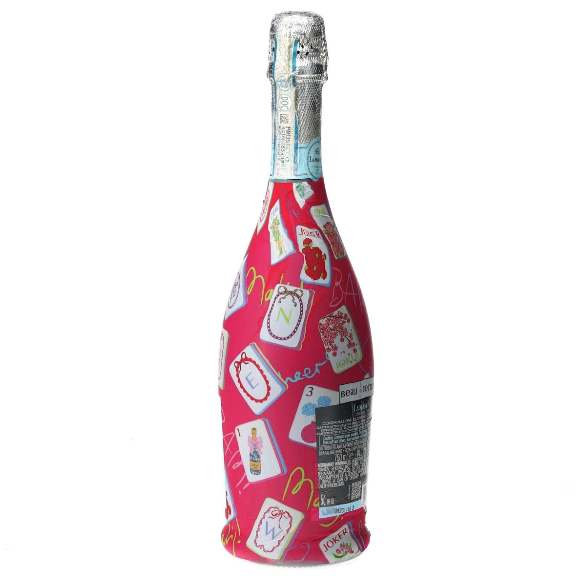 Pink Mahjong Prosecco Bottle Wrap