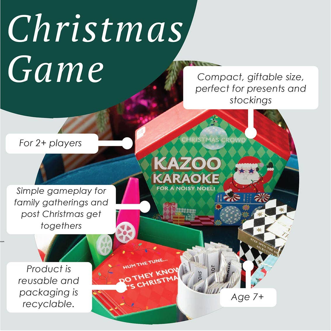 Santa Kazoo Karaoke Game - 6 Pack Display | Christmas Game |