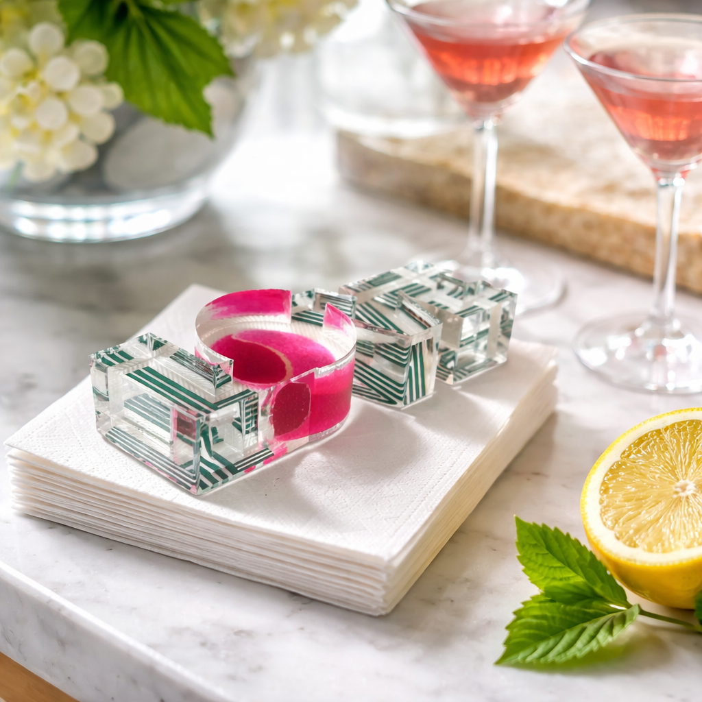 Acrylic Napkin Weight, Tennis Love