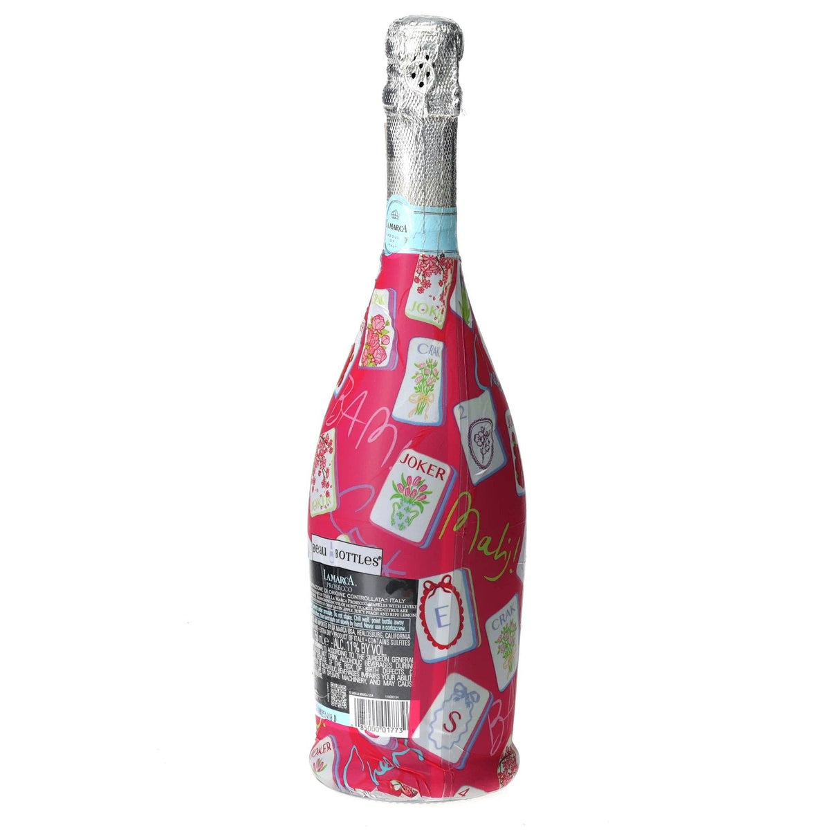 Pink Mahjong Prosecco Bottle Wrap
