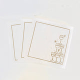 Golden Bubbles Cocktail Napkins Gold Border