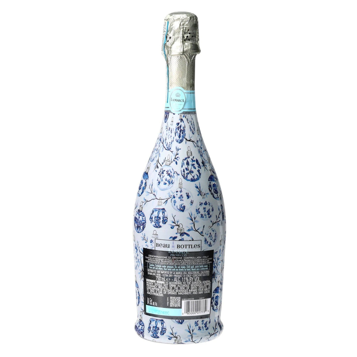 Limited Edition Blue Ornaments Prosecco Bottle Wrap