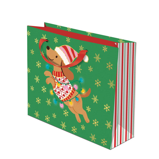 Cheery Christmas Dog Large Gift Bag Set