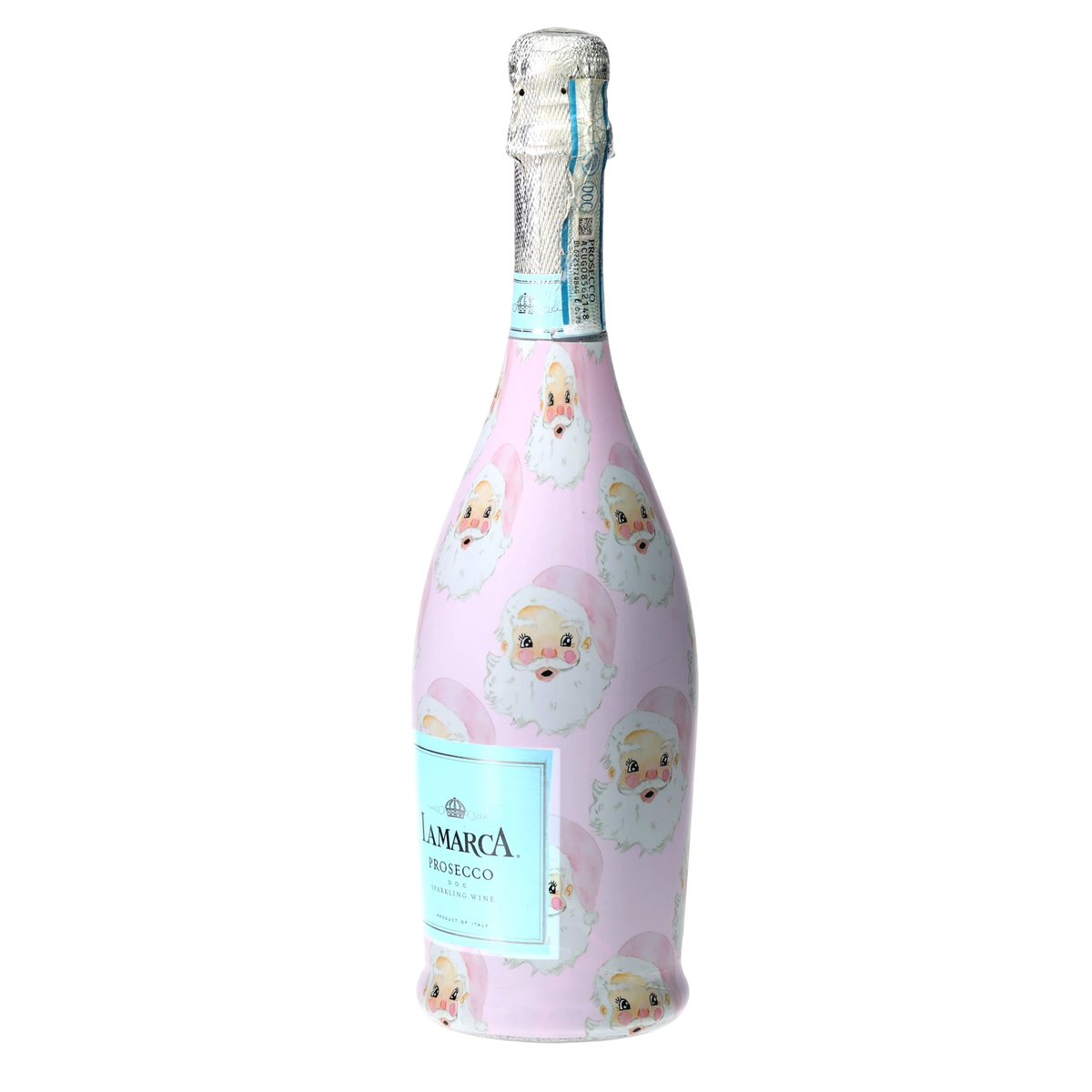 Limited Edition Watercolor Pink Santa Prosecco Bottle Wrap