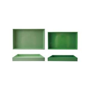 Green decorative trays