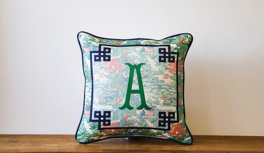 Asian Garden Initial Pillow