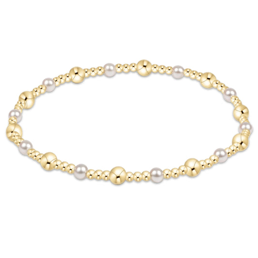 Sincerity Gold & Pearl 4mm Bead Bracelet