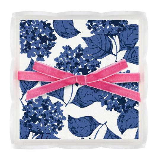 Acrylic Napkin Tray-Hydrangeas
