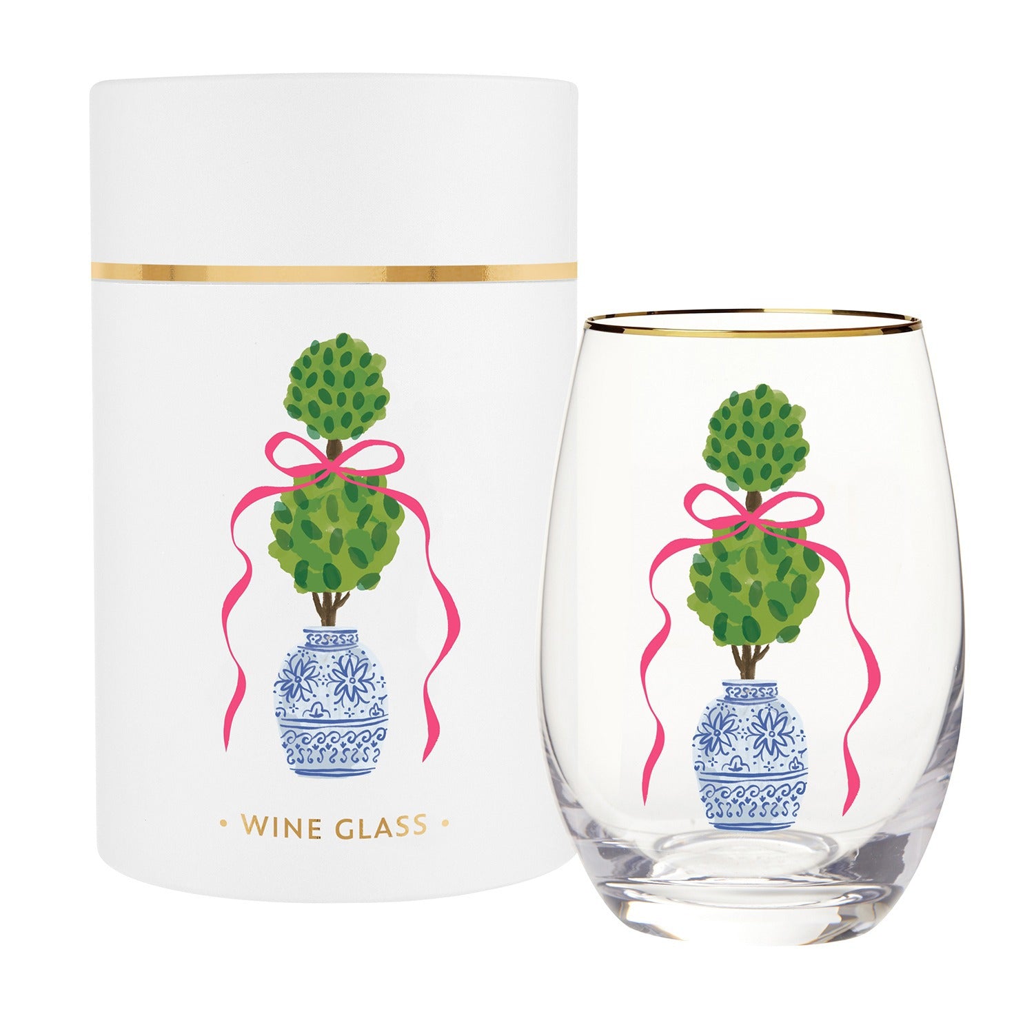 StemlessWineGls-TopiaryPinkBow