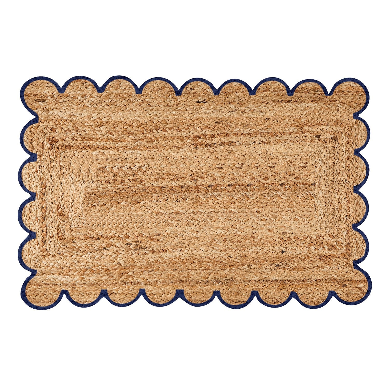 Scallop Jute Door Mat - Navy