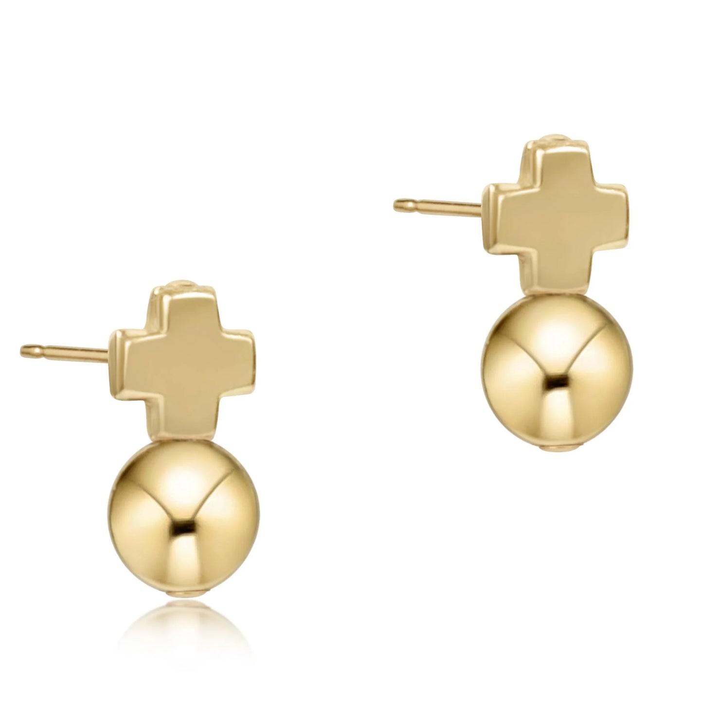 Signature Cross Gold stud - Classic Gold
