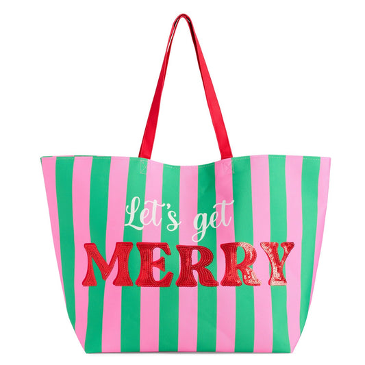 LET'S GET MERRY GIFTING TOTE,MULTI