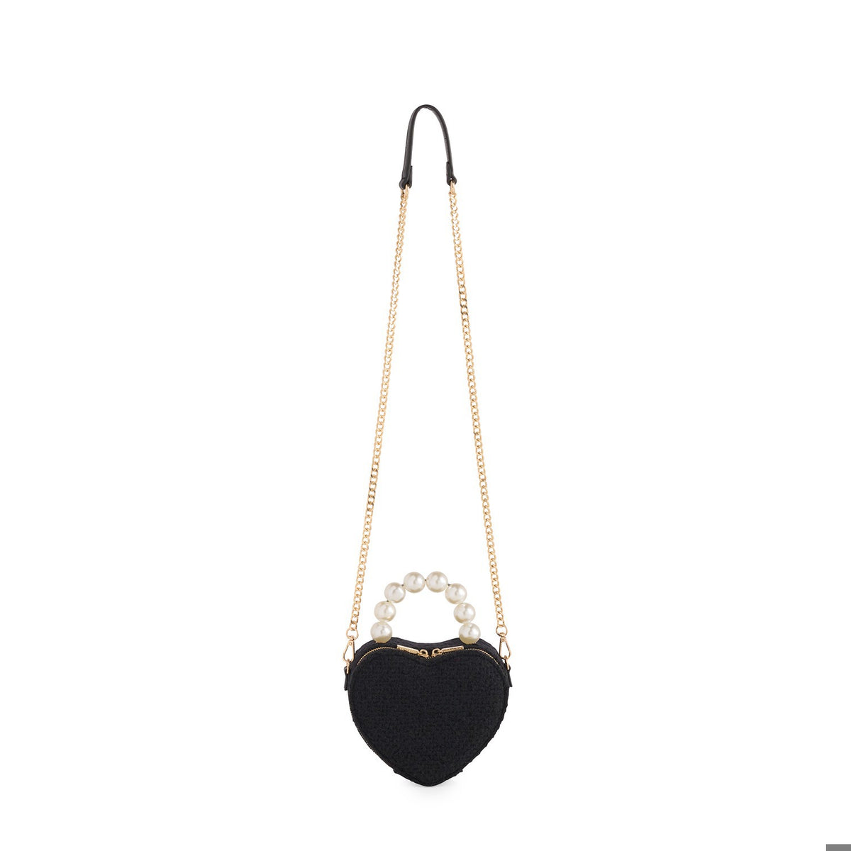 HEART TOP HANDLE BAG,BLACK