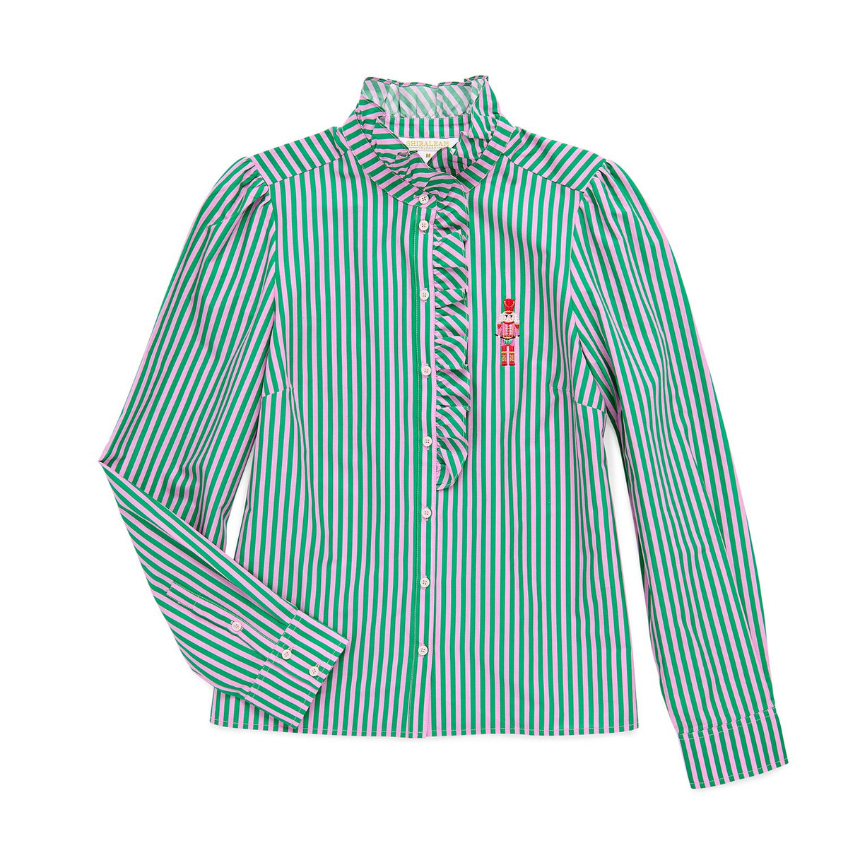 XS  NUTCRACKER RUFFLE BLOUSE,GREEN