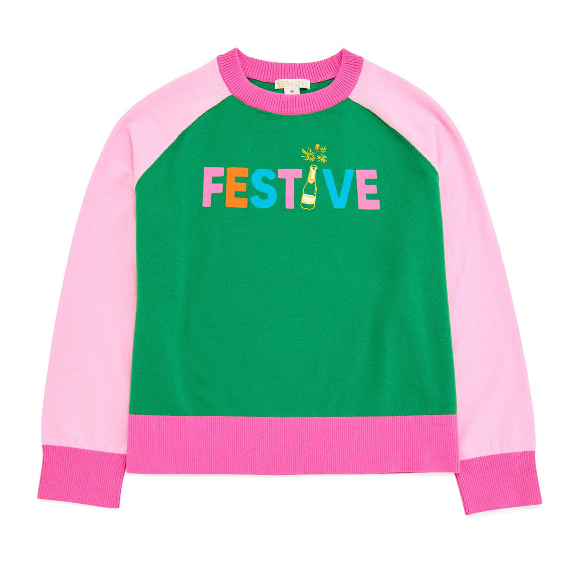 S  "FESTIVE" LIGHTWEIGHT BOXY SWEATER,GREEN