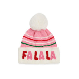 "FA LA LA" BEANIE,BLUSH