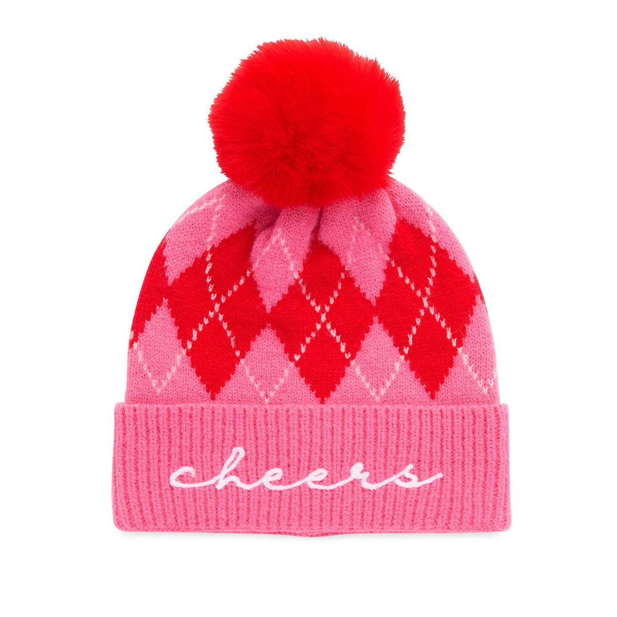 CHEERS ARGYLE BEANIE,PINK