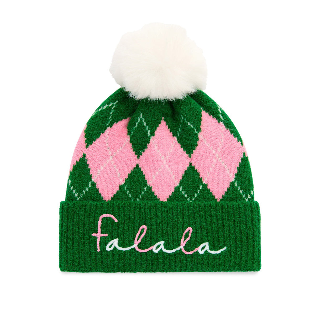 FA LA LA ARGYLE BEANIE,GREEN