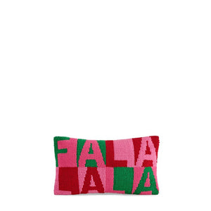 "FA LA LA" TUFTED PILLOW,MULTI