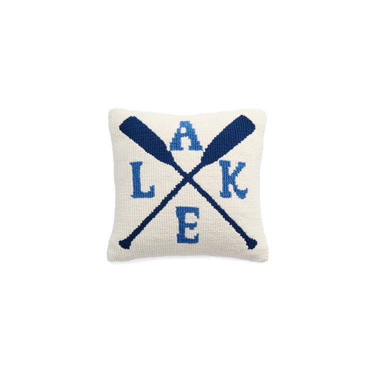 LAKE/OARS PILLOW,WHITE