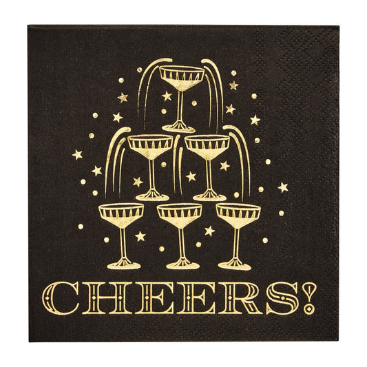 Cocktail Napkin Midnight Sparkle Cheers 3 ply / 26