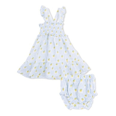 Lovely Lemons - Smocked Ruffle Sundress With Bloomer