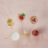 Glass Cocktail Ornament, Multi Color, 6 Styles