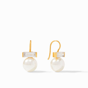 Charlotte Earring Gold cubic zirconia and shell pearl