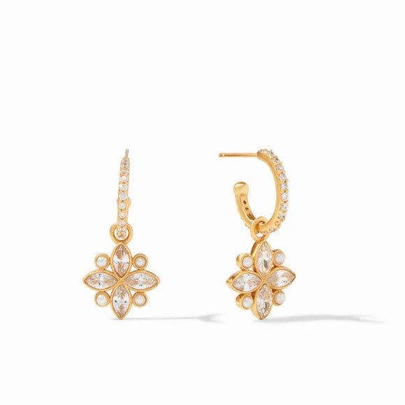 Charlotte hoop & charm earring Gold cubic zirconia