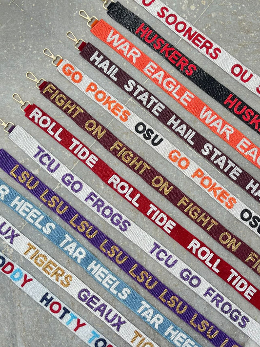 Bag strap collegiate beaded