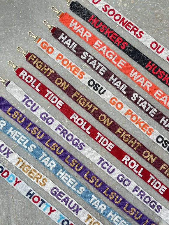 Beaded college bag strap