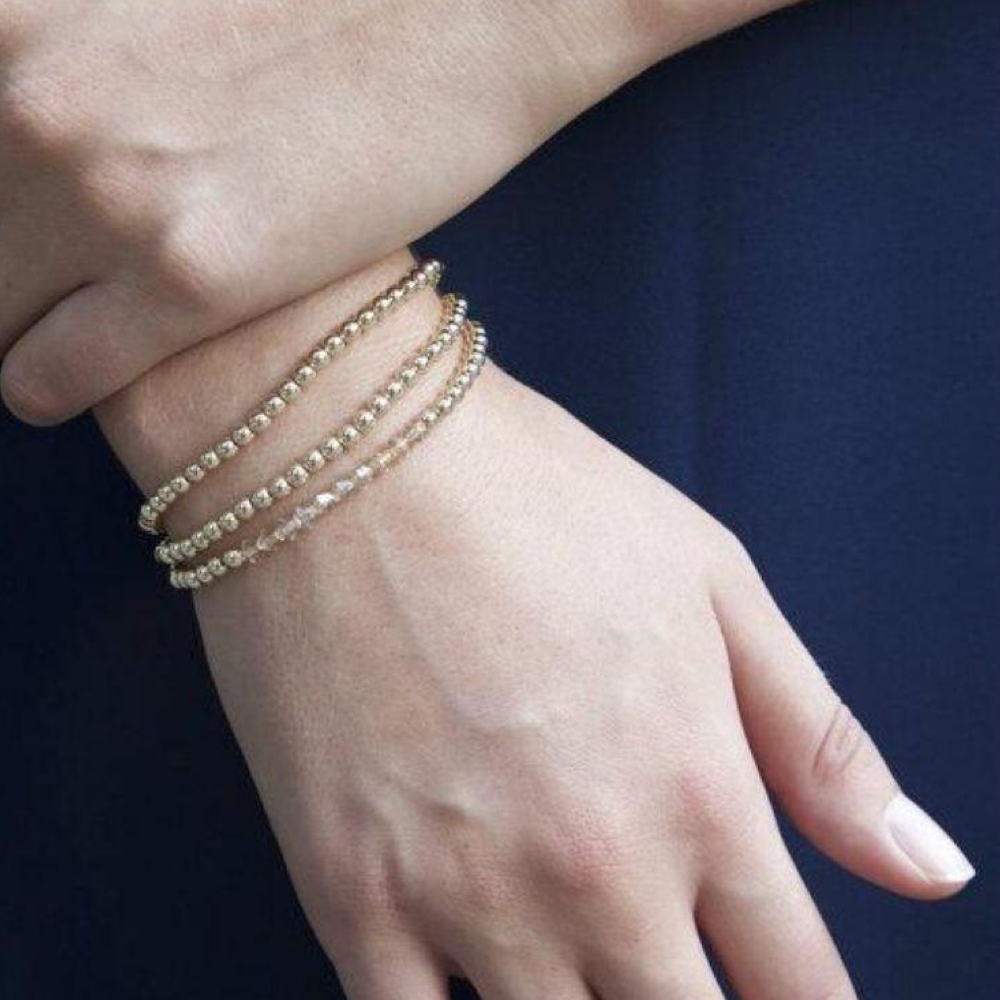Classic gold 4mm bead bracelet
