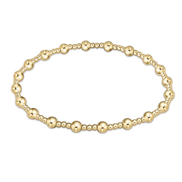 classic sincerity pattern 4mm bead bracelet - gold