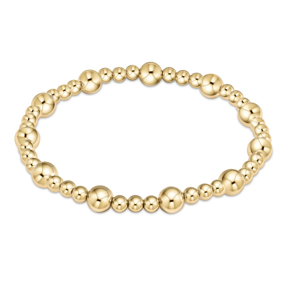 Classic sincerity pattern 6mm bead bracelet - gold