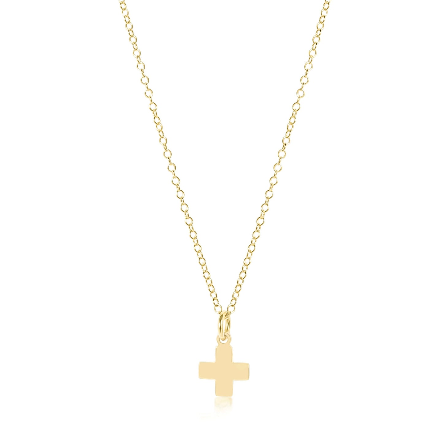 16" necklace gold - signature cross gold charm