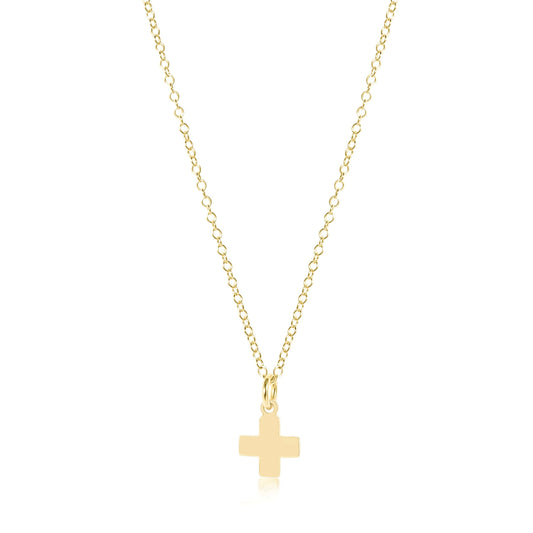 16" necklace gold - signature cross gold charm
